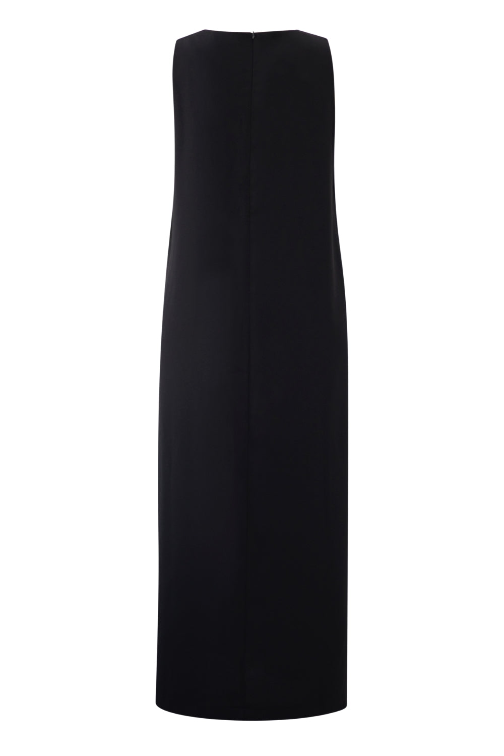 Back view of modest sleeveless inner dress from Amani Pleated Blazer Set with invisible zipper